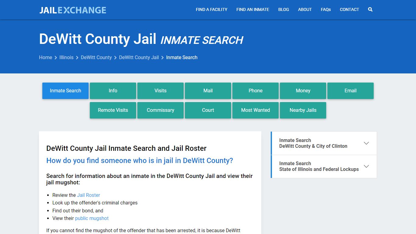 Inmate Search: Roster & Mugshots - DeWitt County Jail, IL